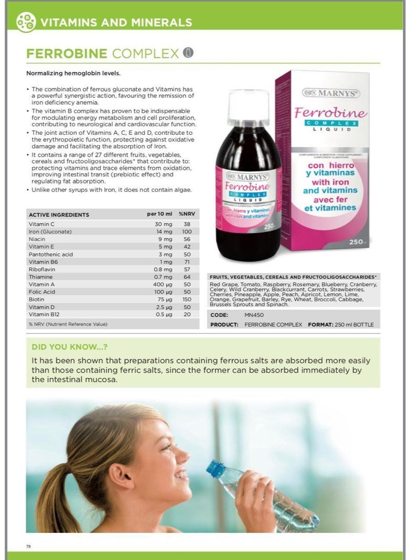 Marnys Ferrobine Iron + Vitamins 250 ml Liquid - Image 4